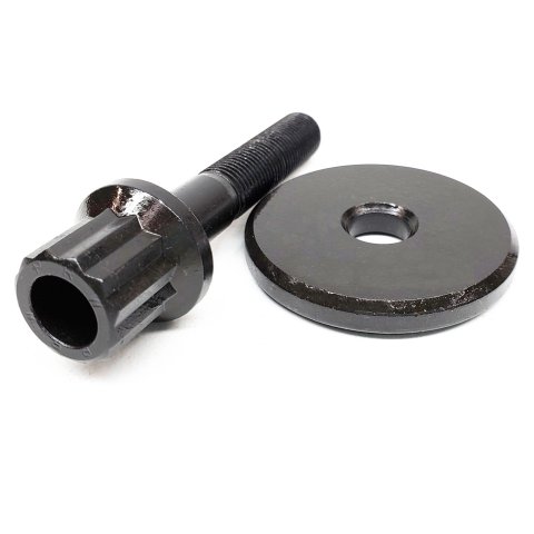 Harmonic Balancer Bolt - 7/16-20 in Thread - 2.470 in Long - 5/8 in 12 Point Head - Washer Included - Steel - Black Oxide - Small Block Chevy - Each