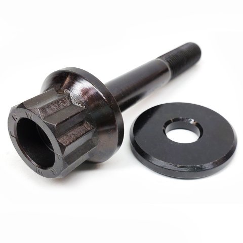 Harmonic Balancer Bolt - 16 mm x 2.00 Thread - 4.325 in Long - 1-1/16 in 12 Point Head - Washer Included - Steel - Black Oxide - GM LS-Series - Each