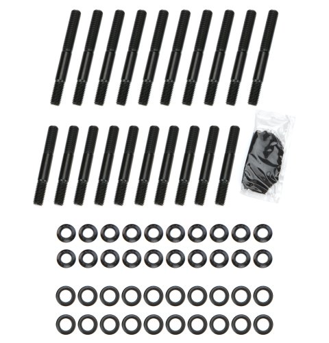 Main Stud Kit - 12 Point Nuts - 4-Bolt Mains - Chromoly - Black Oxide - Big Block Chevy - Kit