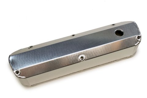 Valve Cover - Stock Height - Baffled - Breather Hole - Hardware Included - Aluminum - Silver Anodized - Small Block Ford - Pair