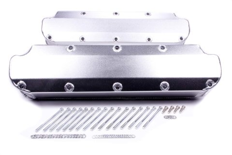 Valve Cover - Stock Height - Hardware Included - Aluminum - Silver Anodized - Small Block Mopar - Pair
