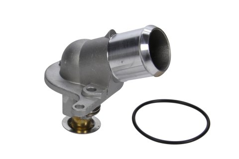 Water Neck and Thermostat - 1-1/2 in ID Hose - 180 Degree Thermostat - Replacement - Aluminum - Natural - GM LS-Series - Each
