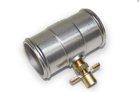 Radiator Hose Drain - 1-3/4 in Hose to 1-3/4 in Hose - Petcock Drain - Aluminum - Natural - Each