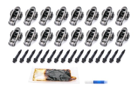 Rocker Arm - Platinum Pro Series - 8 mm Pedestal Mount - 1.70 Ratio - Full Roller - Stainless - Polished - LS1 / LS2 / LS6 - GM LS-Series - Set of 16