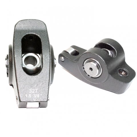 Rocker Arm - Pro Series Billet - 3/8 in Stud Mount - 1.50 Ratio - Full Roller - Aluminum - Black Anodized - Small Block Chevy - Set of 16