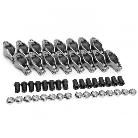 Rocker Arm - Sportsman - 7/16 in Stud Mount - 1.7 Ratio - Roller Tip - Steel - Ford Cleveland / Modified - Set of 16