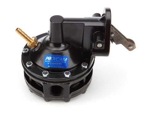 Fuel Pump - Marine - Mechanical - 200 gph - 15 psi - 1/2 in NPT Female Inlet / Outlet - Aluminum - Black Paint - Gas - Small Block Chevy - Each
