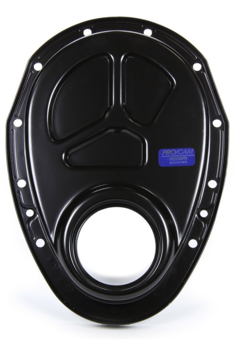 Timing Cover - 1-Piece - Steel - Black Paint - Big Block Snout - Small Block Chevy - Each