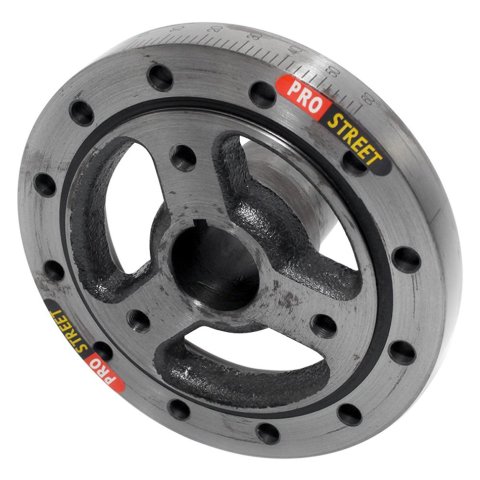 Harmonic Balancer - Pro Street - Ultra Low Weight - 6.1 in OD - Iron - Natural - Internal Balance - Small Block Chevy - Each