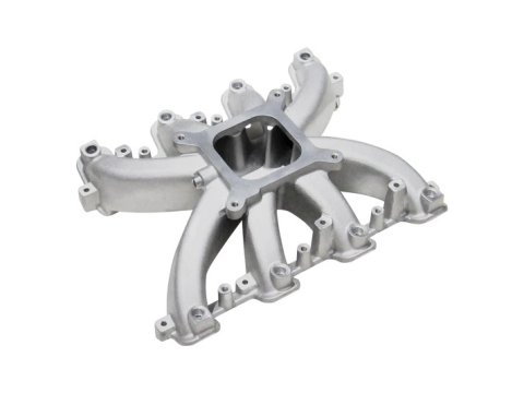 Intake Manifold - Hurricane EFI - Square Bore - Single Plane - Cathedral Port - Aluminum - Natural - GM LS-Series - Each