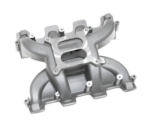 Intake Manifold - Crosswind - Square Bore - Dual Plane - Cathedral Port - Aluminum - Natural - GM LS-Series - Each