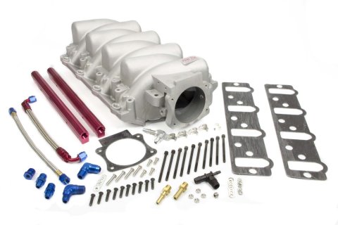 Intake Manifold - Typhoon - Throttle Body Flange - Multi Port - Cathedral Port - Aluminum - Natural - LS2 - GM LS-Series - Kit
