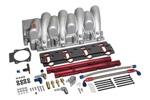 Intake Manifold - Typhoon - Throttle Body Flange - Multi Port - Cathedral Port - Aluminum - Polished - LS1 / LS6 - GM LS-Series - Kit