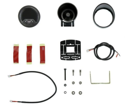 Voltmeter - EVO Premium - 8-18V - Electric - Digital - 2-1/16 in Diameter - Black Face - Blue / Green / Red / White LED - Each