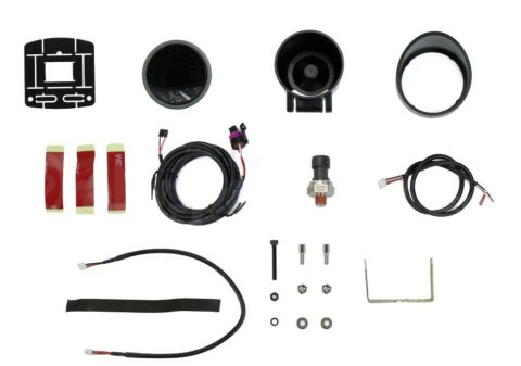 Fuel Pressure Gauge - Premium - 0-85 psi - Electric - Analog / Digital - Full Sweep - 2-1/16 in Diameter - Black Face - Red / White LED - Each