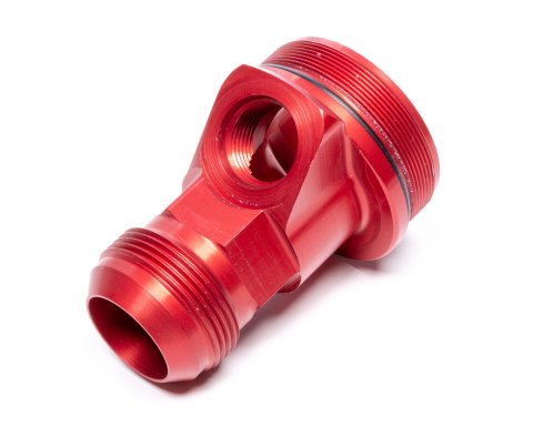 Fuel Filter End Cap - Inlet - 20 AN Male - 10 AN Port - Aluminum - Red Anodized - Peterson 400 Series Fuel Filters - Each