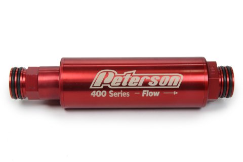 Fuel Filter - In-Line - 60 Micron - Stainless Element - 20 AN Wiggins - Aluminum - Black Anodized - Each