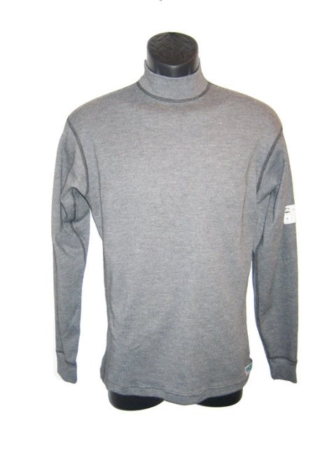 Underwear Top - SFI 3.3 - Long Sleeve - High Collar - Kermel/Lenzing FR - Gray - Large - Each