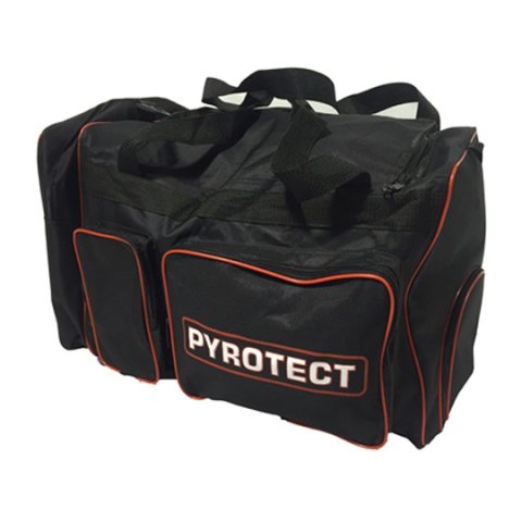 Gear Bag - 21 in Long x 16 in Wide x 13 in Deep - Zipper Closure - Shoulder Strap - Pyrotect Logo - Nylon - Black / Red - Each