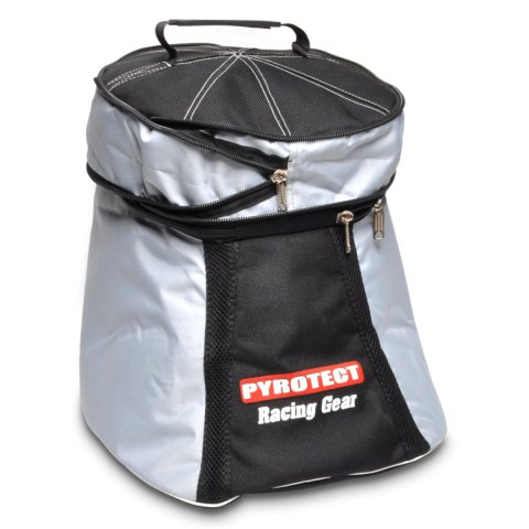 Helmet Bag - Gear Pak XL - 4 in Expandable Top - Fleece Lined - Zipper Closure - Nylon - Black / Silver - Each