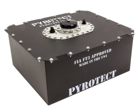 Fuel Cell - PyroCell Elite - 12 gal - 20.75 x 17.875 x 9.5 in Tall - 8 AN Outlet - 8 AN Vent - Foam - Steel - Black Powder Coat - Each