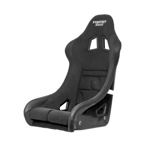 Seat - Sport - FIA Approved - Harness Openings - Fiberglass - Velour / Leather - Black - Each