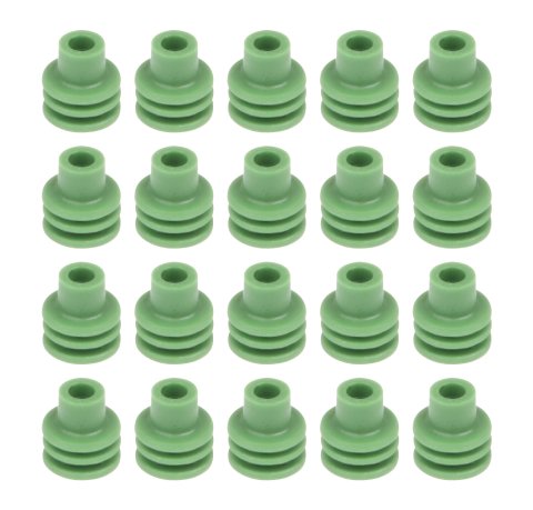 Weather Pack Cable Seal - 20-18 Gauge Wire - Green - Set of 20