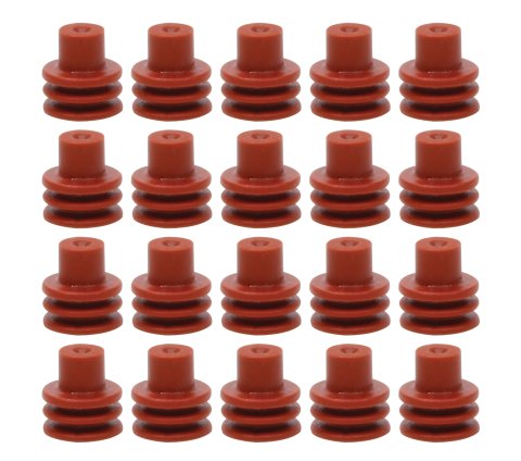 Weather Pack Cable Seal - 24-18 Gauge Wire - Red - Set of 20