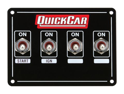 Switch Panel - Extreme - Dash Mount - 4.125 x 3 in - 3 Toggles / 1 Momentary Toggle - Black - Each