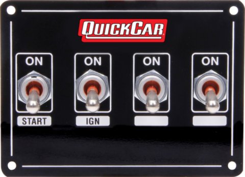 Switch Panel - Extreme - Dash Mount - 4.125 x 3 in - 3 Toggles / 1 Momentary Toggle - Black - Kit