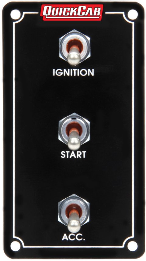Switch Panel - Extreme - Dash Mount - 2.5 x 4.625 in - 2 Toggles / 1 Momentary Toggle - Black - Each