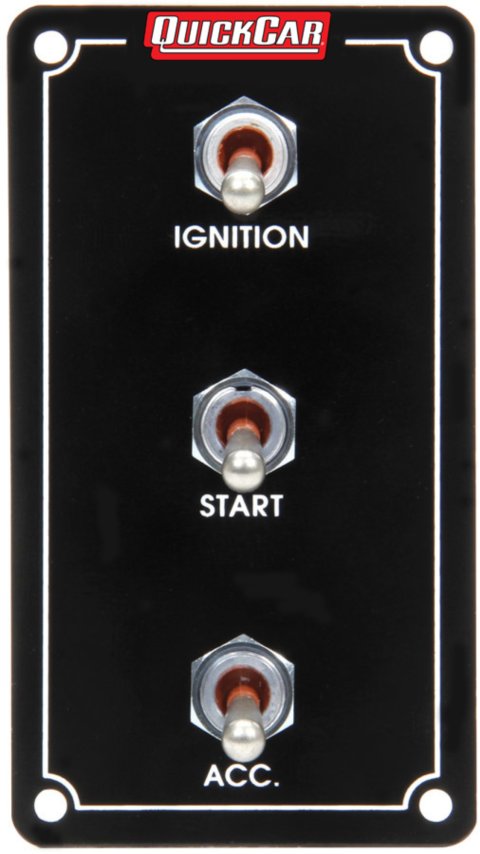 Switch Panel - Extreme - Dash Mount - 2.5 x 4.625 in - 2 Toggles / 1 Momentary Toggle - Black - Each