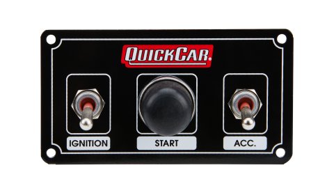 Switch Panel - Dash Mount - 4.625 x 2.5 in - 2 Toggles / 1 Momentary Button - 3 Wheel Brake Switch Harness - Black - Each