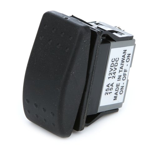 Rocker Switch - On / Off / On - 12V - Plastic - Black - Each