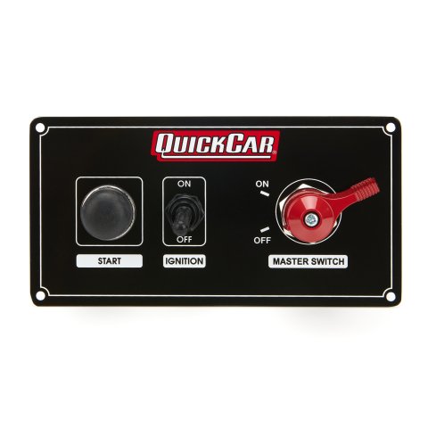 Switch Panel - Dash Mount - 7 x 3.5 in - 1 Momentary Button / 1 Toggle / 1 Rotary Switch - Black - Kit