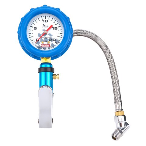 Tire Inflator and Gauge - 0-20 psi - Analog - 2-1/4 in Diameter - White Face - Each