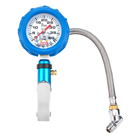 Tire Inflator and Gauge - 0-40 psi - Analog - 2-1/4 in Diameter - White Face - Each