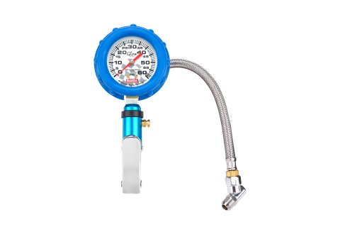 Tire Inflator and Gauge - 0-60 psi - Analog - Glow in the Dark - 2-1/4 in Diameter - White Face - Each
