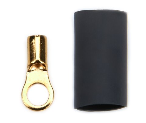 Ring Terminal - 22-16 Gauge Wire - Number 6 Hole - Heat Shrink Included - Copper - Pair