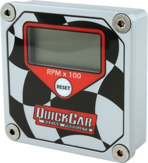 Tachometer - QuickTach - 15000 RPM - Digital - 3 in Wide x 3 in Tall - Recall - 9V Battery - Waterproof - Aluminum - Black / White - Each