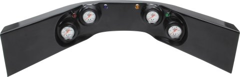 Gauge Panel Assembly - Standard - Fuel Pressure / Oil Pressure / Oil Temperature / Water Temperature - 2-5/8 in Diameter - Silver Face - Warning Light - Fiberglass - Black - Kit