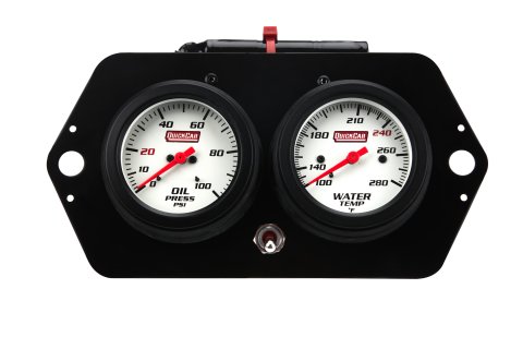 Gauge Panel Assembly - Extreme - Oil Pressure / Water Temperature - 2-5/8 in Diameter - White Face - Battery Powered - Aluminum - Black Anodized - Kit