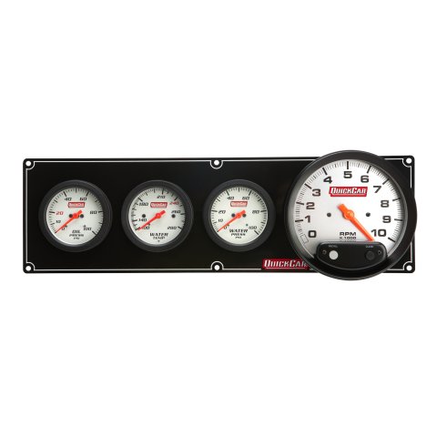 Gauge Panel Assembly - Extreme - Oil Pressure / Water Temperature / Water Pressure / Tachometer - White Face - Warning Light - Kit