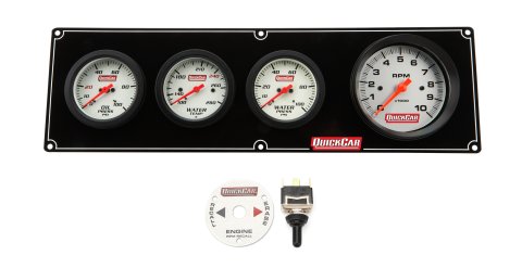 Gauge Panel Assembly - Extreme - Oil Pressure / Water Temperature / Water Pressure / Tachometer - White Face - Warning Light - Kit