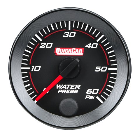 Water Pressure Gauge - Redline - 0-60 psi - Electric - Analog - Full Sweep - 2-1/16 in Diameter - Black Face - Each