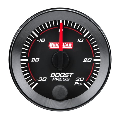 Boost / Vacuum Gauge - Redline - -30-30 psi - Electric - Analog - Full Sweep - 2-1/16 in Diameter - Black Face - Each