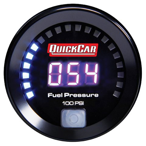 Fuel Pressure Gauge - 0-100 psi - Electric - Digital - 2-1/16 in Diameter - Black Face - Each