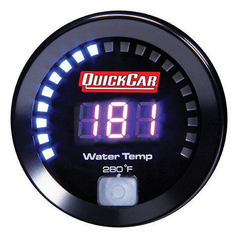 Water Temperature Gauge - 100-280 Degree F - Electric - Digital - 2-1/16 in Diameter - Black Face - Each