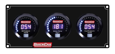 Gauge Panel Assembly - Digital - Oil Pressure / Water Temperature / Fuel Pressure - Black Face - Kit