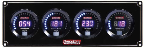 Gauge Panel Assembly - Digital - Oil Pressure / Water Temperature / Oil Temperature / Tachometer - Black Face - Kit